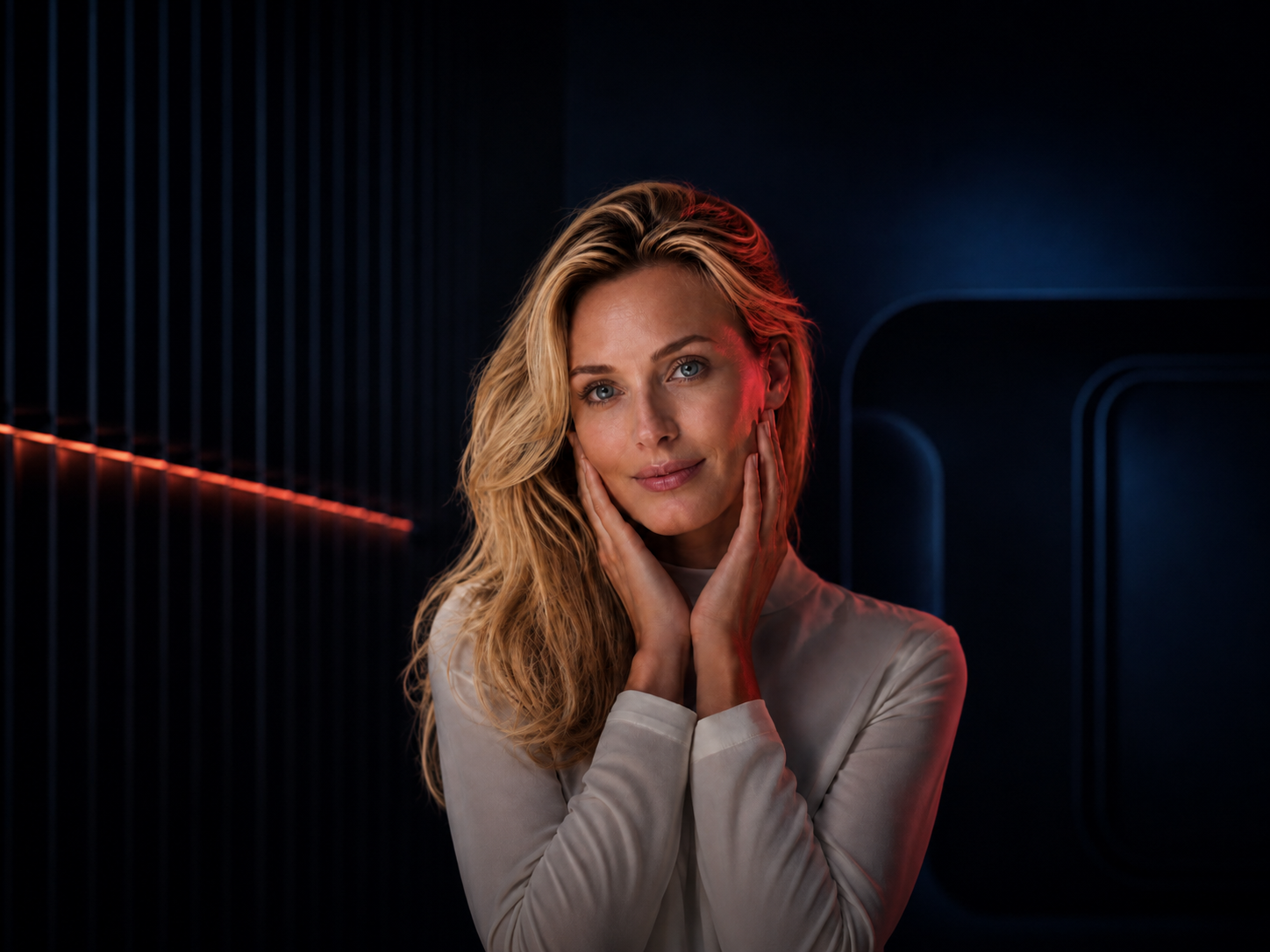EternaBliss — LED-masker routekaart, rood licht op gezicht en hals