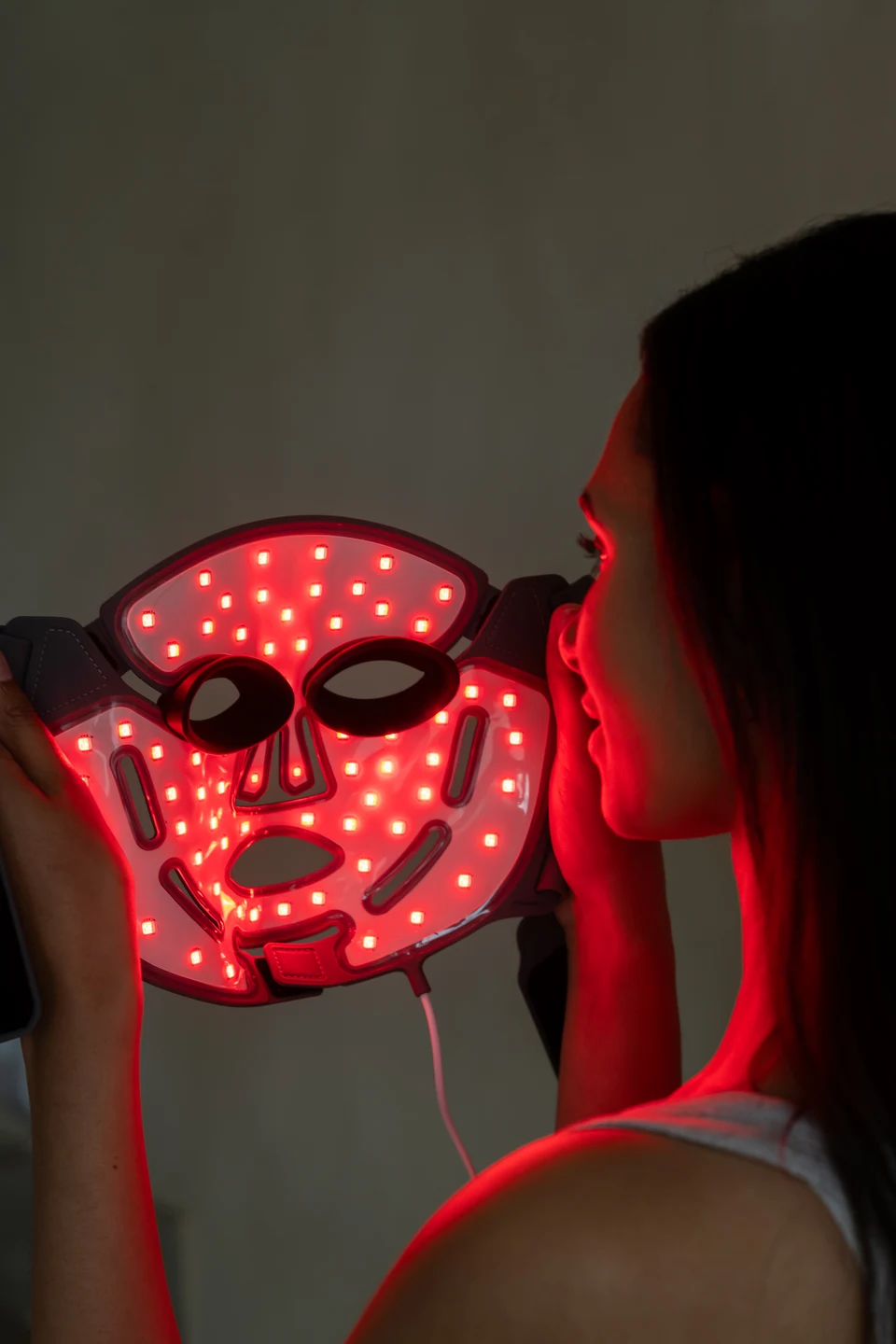 Brandende leds aan de binnenzijde van het FaceLITE PRO-masker